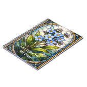 Custom Grief Journal Forget Me Not Stained Glass  Notizblock (Linke Seite)