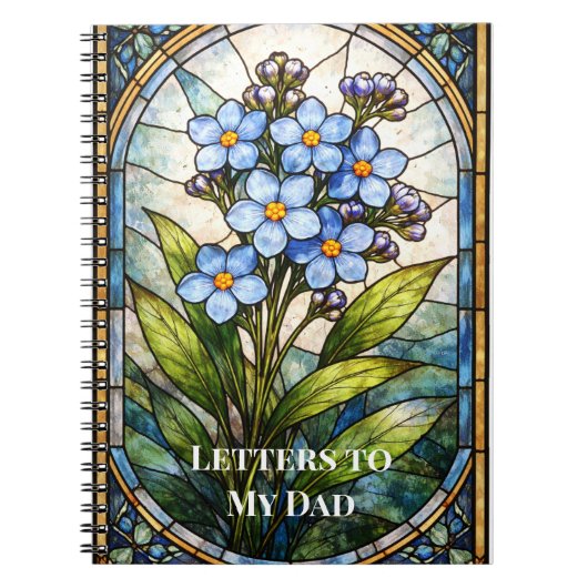 Custom Grief Journal Forget Me Not Stained Glass  Notizblock (Vorderseite)