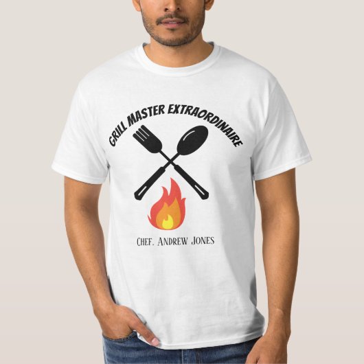 Custom Grill Master Extraordinaire lustiges Grille T-Shirt (Vorderseite)