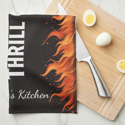 Custom Grill Master Thrill Caster BBQ Fire Dad Nam Geschirrtuch (Viertel Falte)