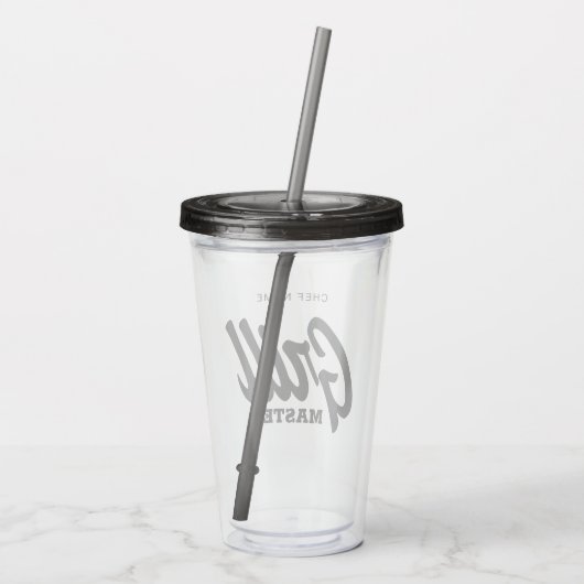 Custom Grill Master Tumbler Cup für GRILLEN Koch Acryltrinkbecher (Rückseite)
