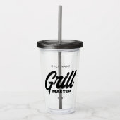 Custom Grill Master Tumbler Cup für GRILLEN Koch Acryltrinkbecher (Vorderseite)