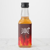 Custom GRILLEN Bottle Labels — Steak House Flames Alkoholflaschenetikett (Vorderseite)