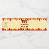 Custom GRILLEN Hot Sauce Label mit Red Flames Wasserflaschenetikett (Einzelnes Label)