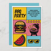 Custom GRILLEN Partys Summer Pop Personalisiert Einladung (Vorne/Hinten)