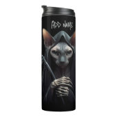 Custom Grim Reaper Sphynx Cat Skeleton Funny Cats Thermosbecher (Nach rechts gedreht)