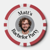Custom Groom Face Bachelor Party Pokerchips (Vorderseite)