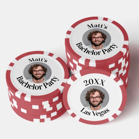 Custom Groom Face Bachelor Party Pokerchips (Stapel)
