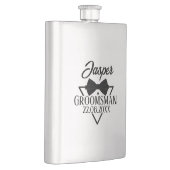 Custom Groomsman Name Bow Tie Wedding Party Gift Flachmann (Rechts)