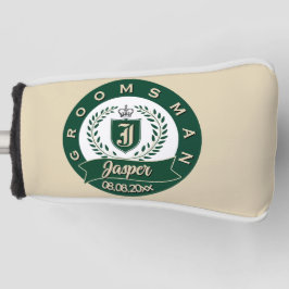Custom Groomsman Name Laurel Wreath Wedding Golf Headcover