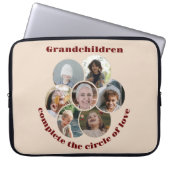 Custom Großmutter/Kinder 7 Circle Foto Collage Laptopschutzhülle (Vorderseite)