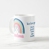 Custom Großmutter Rainbow Coffee Tasse (Vorderseite Links)