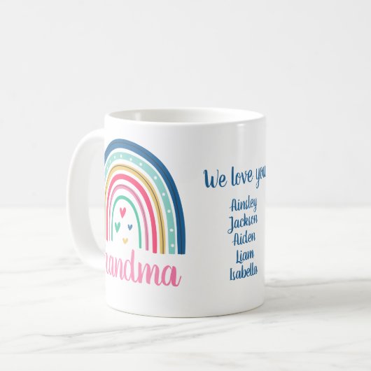 Custom Großmutter Rainbow Coffee Tasse (Vorderseite Links)
