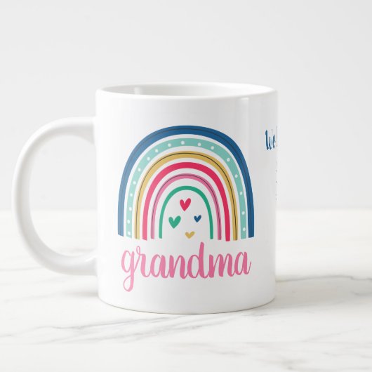 Custom Großmutter Rainbow Jumbo-Tasse (Links)