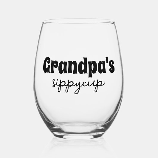 Custom Großvaters Sippy Cup Weinglas Ohne Stiel (Vorderseite)