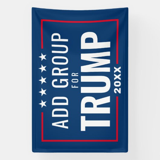 Custom Group for Trump 2024 - Red white blue Banner (Vertikal)
