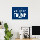 Custom Group for Trump 2024 - Red white blue Poster (Heimbüro)