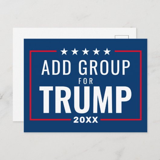 Custom Group for Trump 2024 - Red white blue Postkarte (Vorne/Hinten)