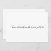 Custom "Grow old with me the best is not to be" Einladung (Vorne/Hinten)