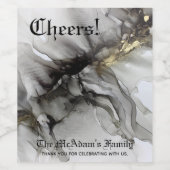 Custom Grunge Black Gold Weinetikett (Einzelnes Label)