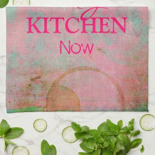 Custom Grunge Pink Küchentuch (Gefaltet)