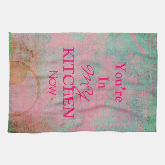 Custom Grunge Pink Küchentuch (Horizontal)