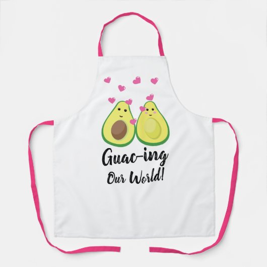 Custom Guac ing Our World: Romantischer Avocado Gu Schürze (Vorderseite)