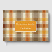 Custom Guest Book Gingham Style Vacation Rentals Gästebuch (Vorderseite)
