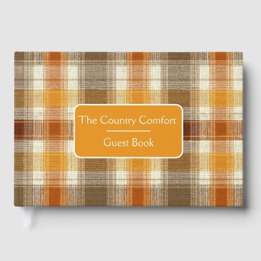 Custom Guest Book Gingham Style Vacation Rentals Gästebuch (Vorderseite)