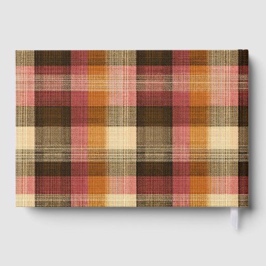 Custom Guest Book Gingham Style Vacation Rentals Gästebuch (Rückseite)