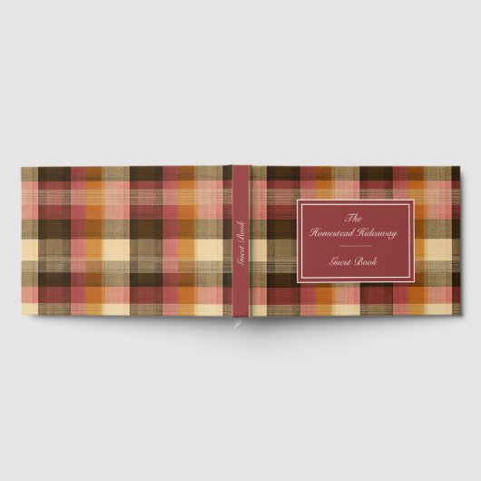 Custom Guest Book Gingham Style Vacation Rentals Gästebuch (Voll)