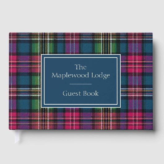 Custom Guest Book Gingham Style Vacation Rentals Gästebuch (Vorderseite)