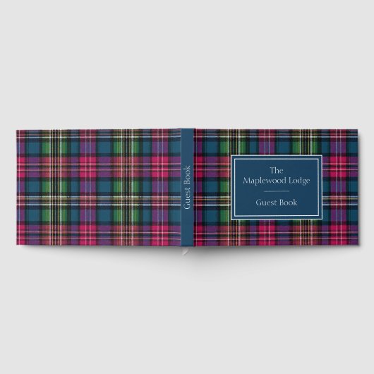 Custom Guest Book Gingham Style Vacation Rentals Gästebuch (Voll)