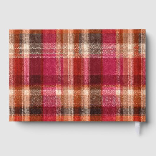 Custom Guest Book Gingham Style Vacation Rentals Gästebuch (Rückseite)