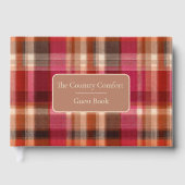 Custom Guest Book Gingham Style Vacation Rentals Gästebuch (Vorderseite)