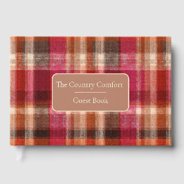 Custom Guest Book Gingham Style Vacation Rentals Gästebuch
