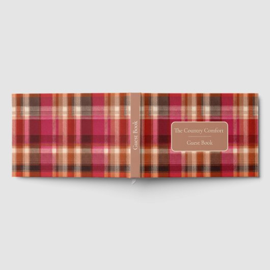 Custom Guest Book Gingham Style Vacation Rentals Gästebuch (Voll)