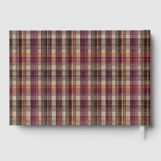 Custom Guest Book Gingham Style Vacation Rentals Gästebuch (Rückseite)