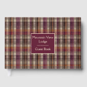 Custom Guest Book Gingham Style Vacation Rentals Gästebuch (Vorderseite)
