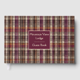 Custom Guest Book Gingham Style Vacation Rentals Gästebuch