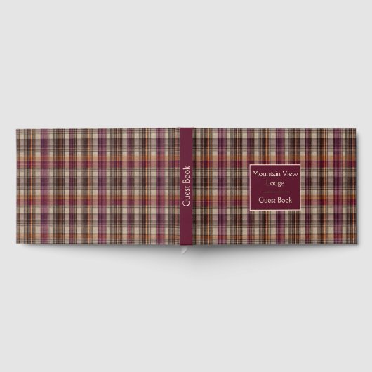 Custom Guest Book Gingham Style Vacation Rentals Gästebuch (Voll)