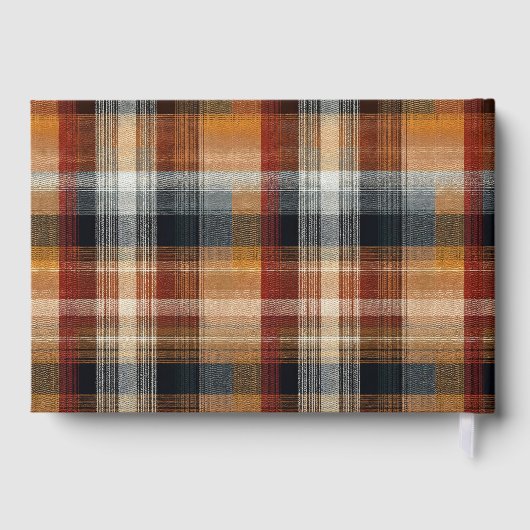 Custom Guest Book Gingham Style Vacation Rentals Gästebuch (Rückseite)