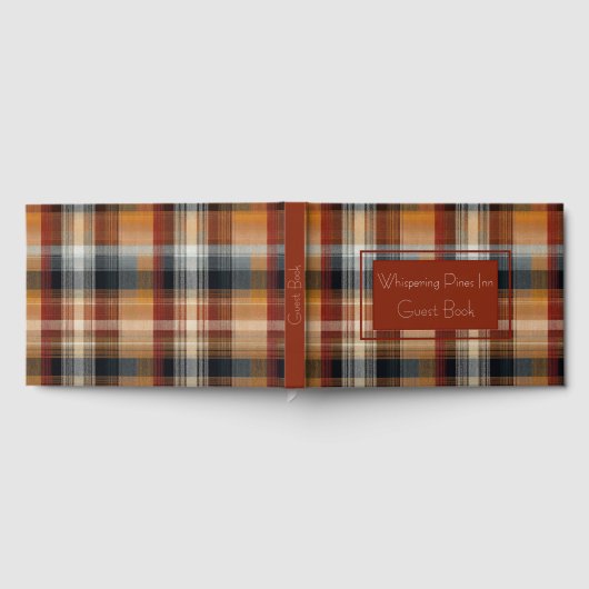 Custom Guest Book Gingham Style Vacation Rentals Gästebuch (Voll)