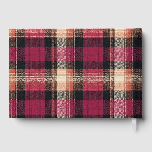 Custom Guest Book Gingham Style Vacation Rentals Gästebuch (Rückseite)