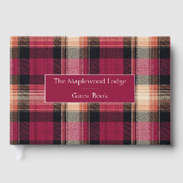 Custom Guest Book Gingham Style Vacation Rentals Gästebuch