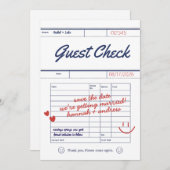 Custom Guest Check Wedding Save the Date Card (Vorne/Hinten)