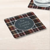 Custom Guest Coaster Gingham Vacation Rentals Rechteckiger Pappuntersetzer (angewinkelt)