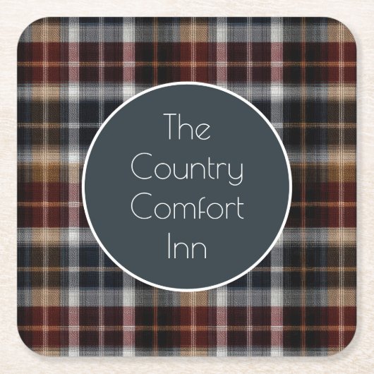 Custom Guest Coaster Gingham Vacation Rentals Rechteckiger Pappuntersetzer (Vorderseite)