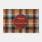 Custom Guest Door Mat Gingham Vacation Rentals Fußmatte (Vorderseite)