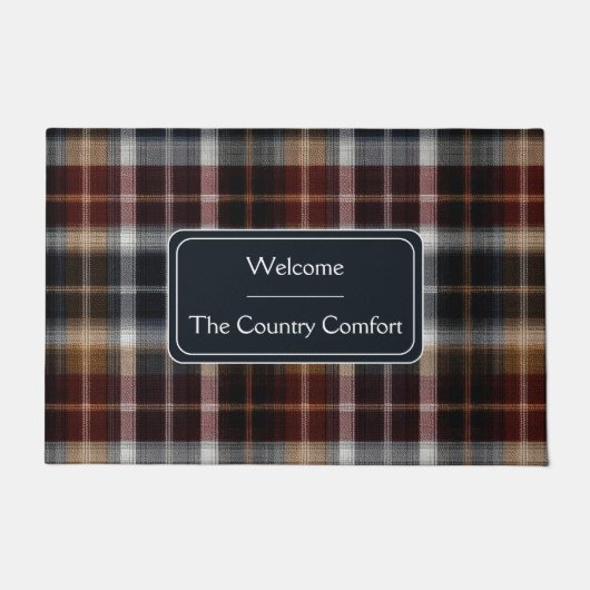 Custom Guest Door Mat Gingham Vacation Rentals Fußmatte (Vorderseite)